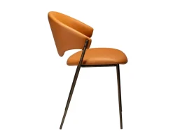 Zone Stol | Pumpkin Spice Konstläder | Antique Brass