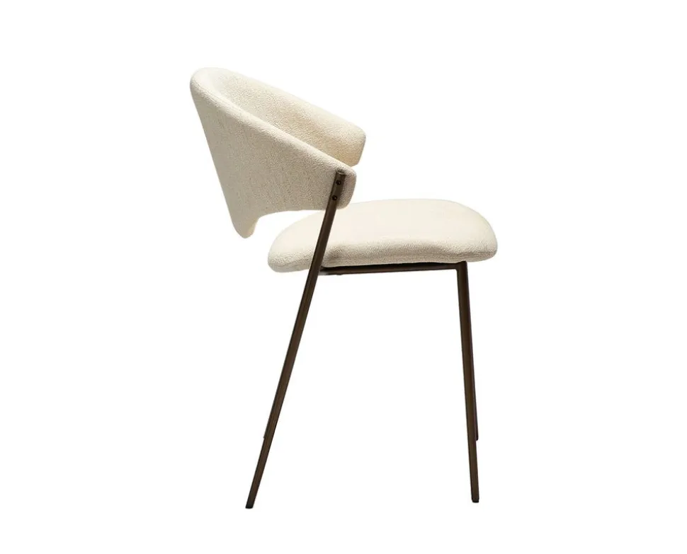 Zone Stol | Simply Beige Bouclé | Antique Brass