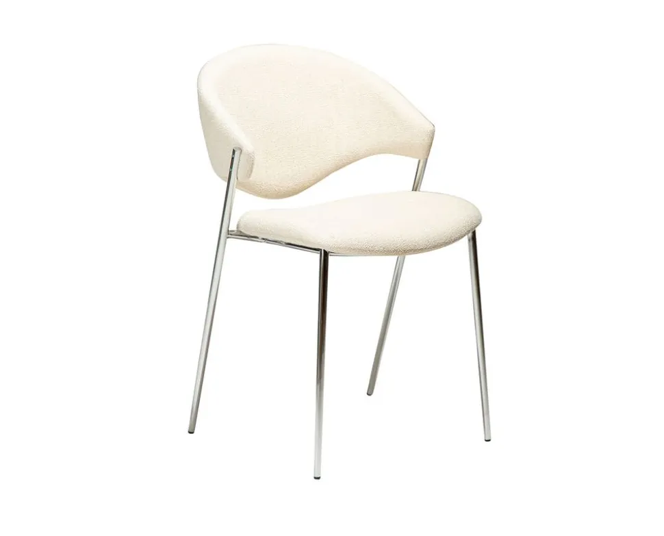 Zone Stol | Simply Beige Bouclé | Chrome